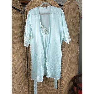 laura adams vintage Lingerie Nighty And Robe Medium lace nightgown peignoir